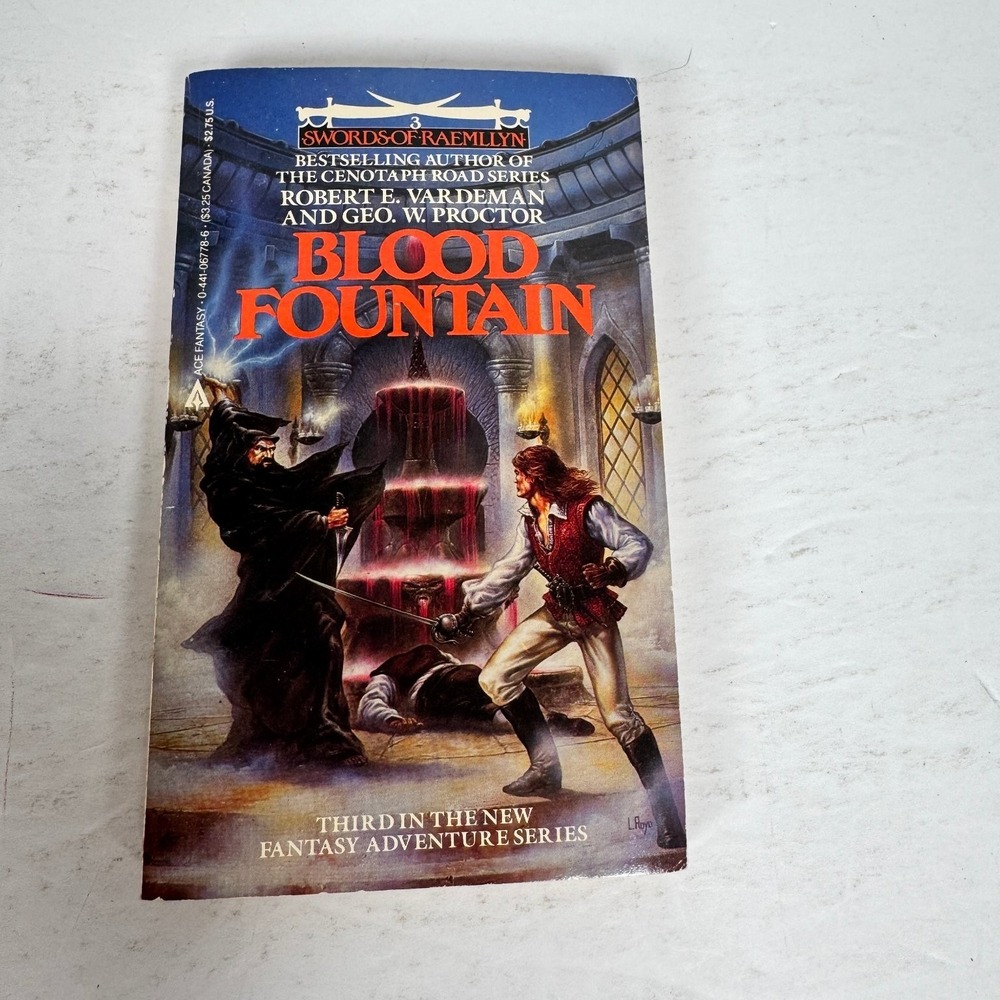 Blood Fountain Vardeman Proctor 1985 1st Printing Swords of Raemllyn Ace Fantasy